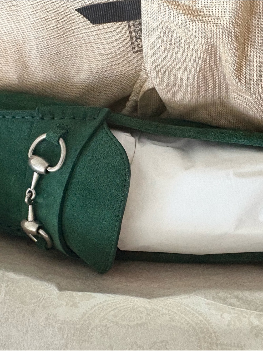 Gucci Emerald Green Suede Horsebit Loafers - Picture 4 of 5